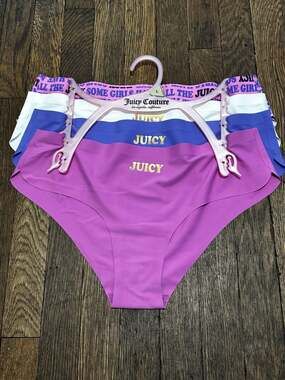 Juicy Couture Intimates 4-Pack Seamless Hipster Panties, Size L